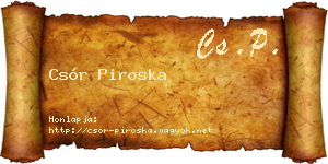 Csór Piroska névjegykártya