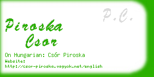 piroska csor business card